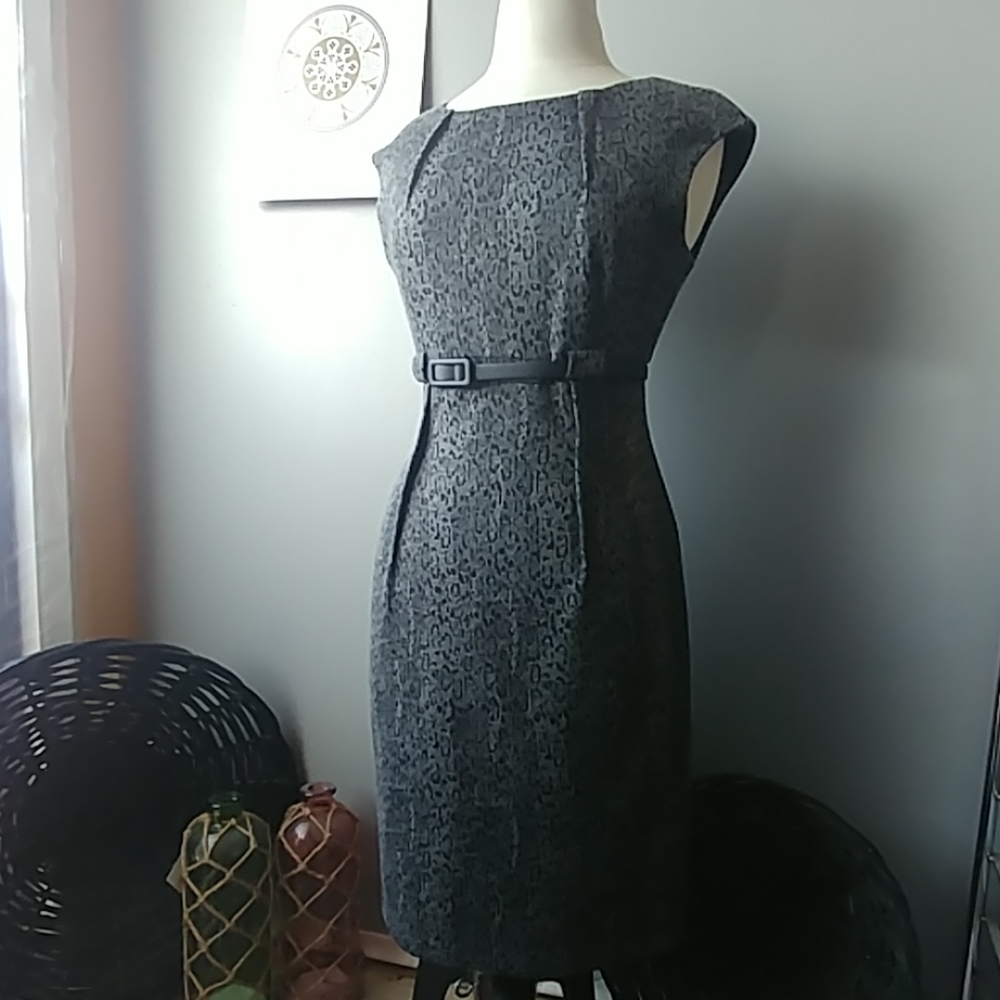 Connected Apparel grey animal print dress Size 8